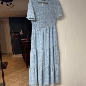 Blue Floral Women's Dress